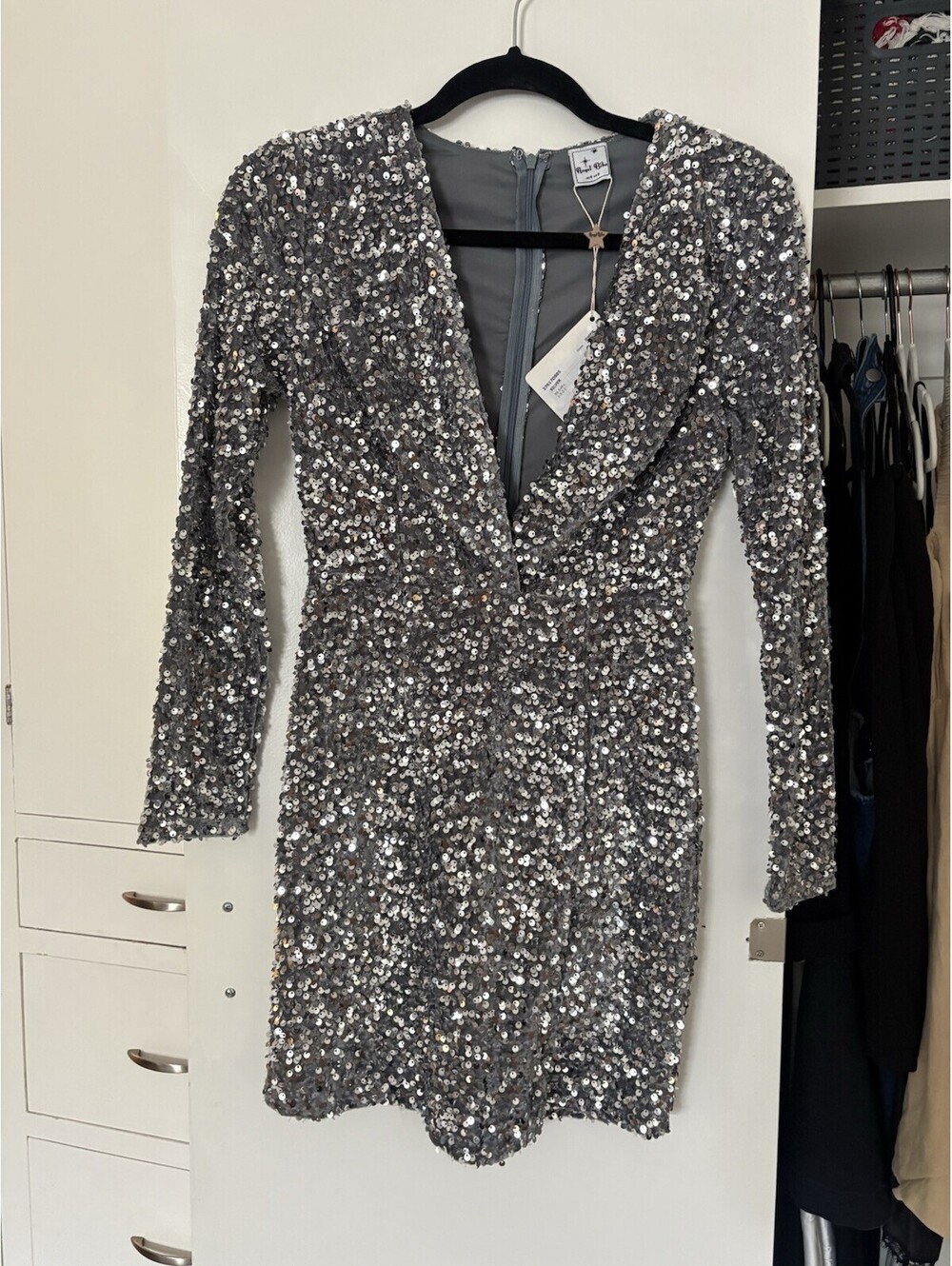 Brand New Angel, Bieber Sequence Dress Color, Silver Size Small New Tags